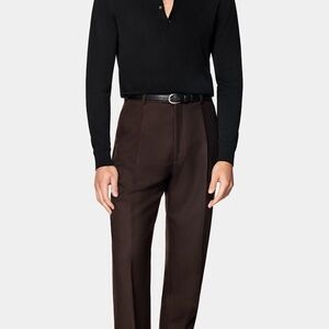 SUIT SUPPLY LONG SLEEVE POLO - NAVY BLUE